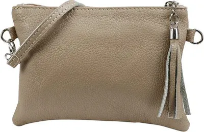 Produktbild von Kleine Lederclutch 22x15cm Lichtbraun