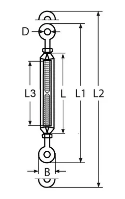 Produktbild von Spannschloss M6, Öse - Öse, Edelstahl, A4