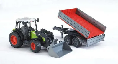 Zdjęcie produktu dla Bruder 2112 Claas Nectis 267 F z ładowaczem czołowym + przyczepa 65,5X12,9X15cm