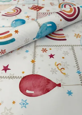 Produktbild von PVC Tischdecke PARTY bunt Ballon Wachstuch Eckig Länge & Breite wählbar abwaschbare Tischdecke Geburtstag, Größe:140 x 2500 cm