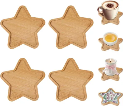 Produktbild von Untersetzer aus Holz - 4 Stück - Kerzenuntersetzer