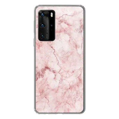 Produktbild von MuchoWow® Handyhülle Schutzhülle Hülle für Huawei P40 Pro Marmor - Rosa - Luxus Silikon Softcase Handy Hülle - Schutz