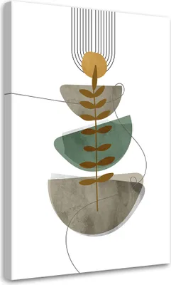 Produktbild von Leinwandbild Boho-geometrische Abstraktion 70x100 Feeby Beige bild für die wand bereit zum aufhängen