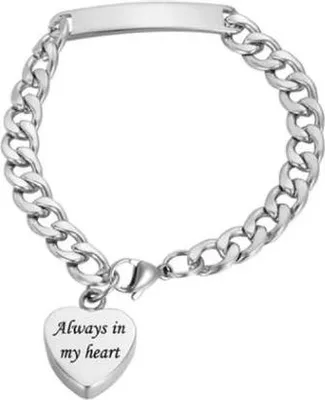 Image de Bracelet Luxe As 20 cm avec Ashanger pour les cendres, les cheveux ou le parfum - Bijoux commémoratifs, aide au remplissage de l'as et sac de rangement inclus