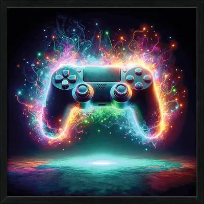 Produktbild von Gerahmtes Bild Neon Controller III 53x53 cm