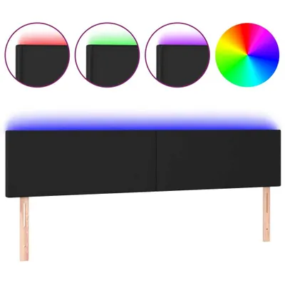 Produktbild von vidaXL LED Kopfteil Schwarz 160x5x78/88 cm Kunstleder