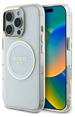 Immagine prodotto di Etui Guess Iml metallo colorato cerchio classico logo Magsafe fare Iphone 16 Pro Max Biały