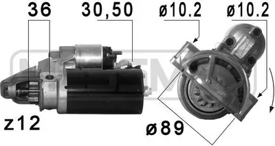 Produktbild von ERA 220682A Starter Anlasser 2,5kW für FORD Transit Custom V362 Kastenwagen (FY, FZ) 12V