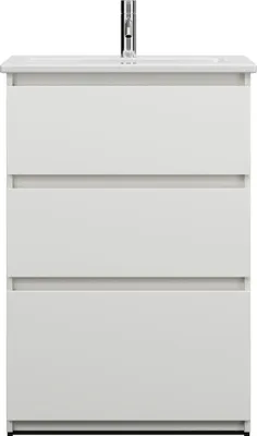 Image de burgbad Lin20 lavabo en céramique avec meuble souslavabo, 3 tiroirs, 630x415x912mm, SGHE063F5351C0001