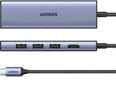 Produktbild von Ugreen 20956A Schnittstellen-Hub USB Typ-C 5000 Mbit/s Silber