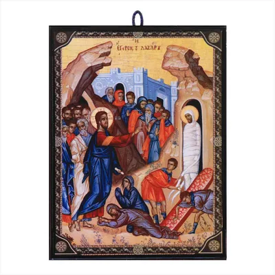 Produktbild von Ikone Lazarus Auferstehung orthodox e Reproduktion aus Griechenland