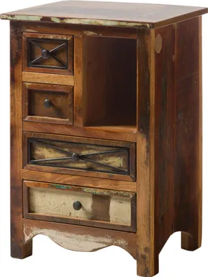 Produktbild von MASSIVMOEBEL24 Kommode Altholz 55x40x80 mehrfarbig lackiert NATURE OF SPIRIT #128