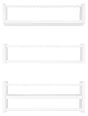 Immagine prodotto di Libreria da parete per bambini - Set di 3 mensole sospese - Legno di pino - Soluzione per riporre libri e giocattoli - Camera dei bambini in stile moderno - Bianco