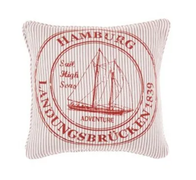 Produktbild von Kissenhülle - Kissenbezug Ocean Hamburg - rot weiss - ca 45x45 cm - ohne Füllung