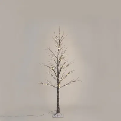 Produktbild von Kaemingk - Landhaus I Vintage Weihnachtsbeleuchtung Baum mit Schnee LED warmweiß 1,8 m I Außenbeleuchtung - Kunststoff Länglich - I (nicht austauschbare) LED
