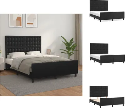 Immagine prodotto di vidaXL Struttura letto con testiera nera 140x190 cm in Pelle finta - Letti e strutture letto