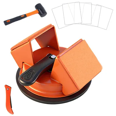 Produktbild von Hochleistungs-Fugenreparaturwerkzeug mit 45°-Schlagfläche aus Eisen, Saugheber Fliesen, Nutfräser und 5 Klebepads für Laminat- und Vinylböden