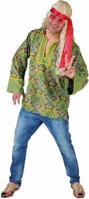 Produktbild von M214225-M grün Herren Hippyhemd Partyhemd Gr.M