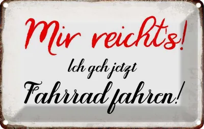 Produktbild von vianmo Blechschild 20x30 cm mir reicht`s ich geh Fahrrad Dekoration Spruch Zitat