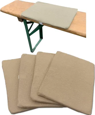 Produktbild von JEMIDI 4x Bierbankkissen - Sitzkissen für Bierzeltgarnitur Bierbank Auflagen Set Auflage Bank Sitzauflage Bierbänke Beige