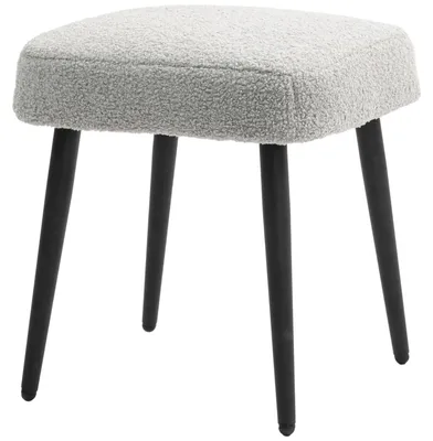 Produktbild von HOMCOM Sitzhocker Hocker Quadratisch mit Weichem Sitzkissen Hellgrau