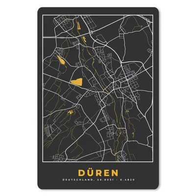 Produktbild von MuchoWow® Mauspad Mousepad Schwarz und Gold - Stadtplan - Düren - Deutschland - Karte 40x60 cm - Mousepads - Maus Mat - Pad - Mausunterlage - Schreibtisch Accesoire