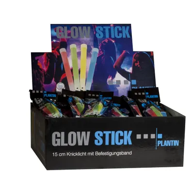 Produktbild von Plantin Knicklicht 15cm 60`ger Display (rot,gelb,grün,blau)