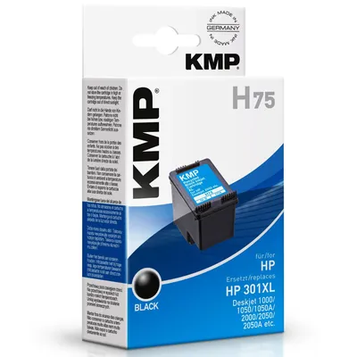 Image de KMP Patrone HP CH563EE Nr.301XL noir 600 S. H75 rechargée