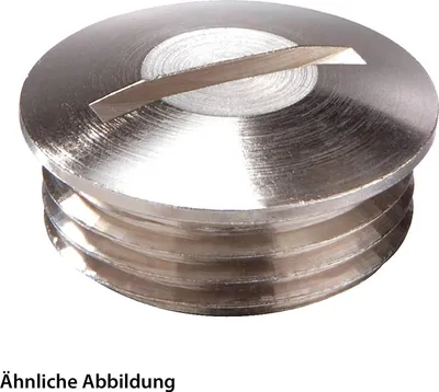 Immagine prodotto di "Tappo di chiusura M50x1,5 rotondo con scanalatura in ottone (CuZn) nichelato lunghezza filetto 9,0mm"