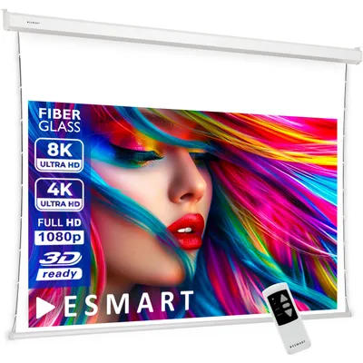 Produktbild von ESMART Professional TATENSO Tension-Leinwand AKUSTIK 160 x 90cm (72") 16:9 | Programmierbare Fernbedienung | Heimkino elektrische Beamer Projektionsleinwand Tension LCD LED