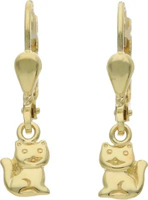 Produktbild von Ohrhänger Katze 925 Silber vergoldet JL20-06-1275 JuwelmaLux