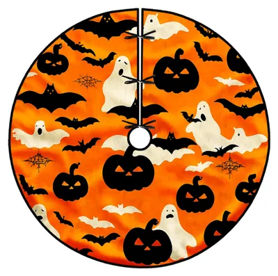 Produktbild von Kürbisbaumrock für Halloween, orange Samt, 91,4 cm