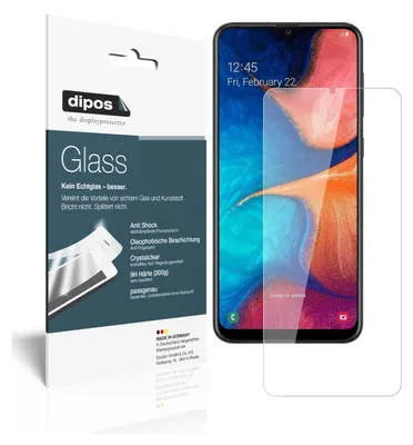 Produktbild von 2x Schutzfolie für Samsung Galaxy A20 - Anti-Shock 9H Folie dipos Glass Kunststoffglas