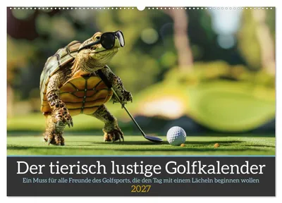 Produktbild von Der tierisch lustige Golfkalender (Wandkalender 2027 DIN A2 quer), CALVENDO Monatskalender