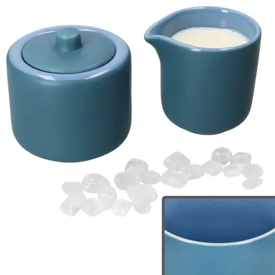Produktbild von Ritzenhoff 2tlg. Set Jasper Ozeanblau Milchkännchen & Zuckerdose + Deckel