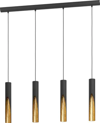 Produktbild von EGLO LED Pendellampe Barbotto, 4-flammige Pendelleuchte über Esstisch, indirekte Beleuchtung, Hängeleuchte, Hängelampe mit GU10-Leuchtmittel, warmweiß
