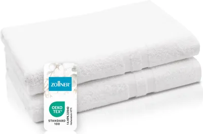 Produktbild von 2er Set Duschtücher, 70x140 cm, weiß, 100% Baumwolle