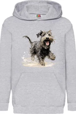 Obrázok produktu pre Detská Mikina S Kapucňou Funny Dogs Breeds Terrier Dog Breed, 9-11 Jahr - 140 / Heather šedá