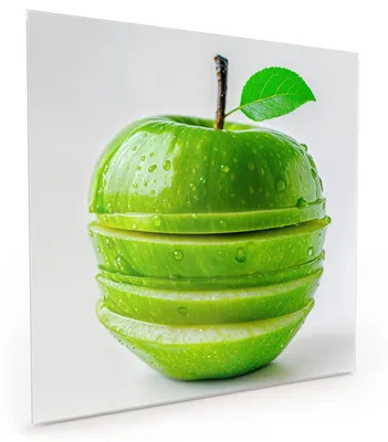 Produktbild von Küchenrückwand Spritzschutz Glas mit Motiv Geschnittener Apfel 40 x 40 cm