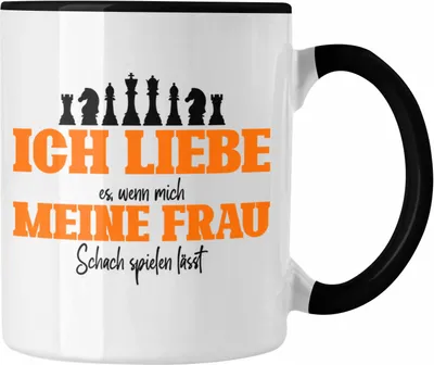 Produktbild von Trendation - Lustige Schach Tasse Geschenk für Schachspieler (Schwarz)
