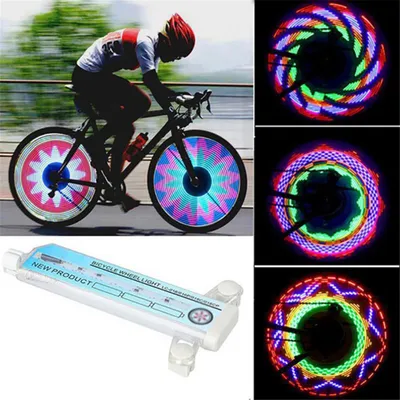 Produktbild von 32 LED Bunte Fahrrad Rad Signal Reifen Speichen Felge Licht Bergreiten Fahrradausrüstung Fahrrad-Radlichter Fahrradspeiche