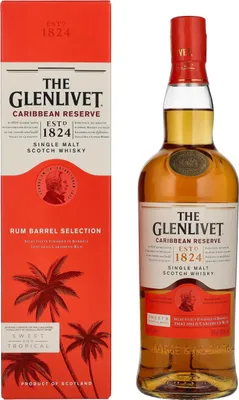Image de The Glenlivet Caribbean Reserve Single Malt Scotch Whisky 40% Vol. 0,7l en boîte cadeau