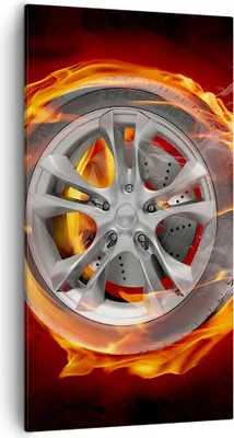 Produktbild von Bild auf Leinwand - Leinwandbild - Rad Flammen Felge - 55x100cm - Wand Bild - Wanddeko - Wandbilder - Leinwanddruck - Bilder - Kunstdruck - Wanddekoration - Leinwand bilder - Wandkunst - PA55x100-0198