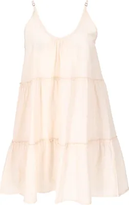 Produktbild von Boho Minikleid, Natürliches Stufenkleid, Sommerkleid, Hängerchen - Creme, Damen, Creme-weiß, Baumwolle, Kleider