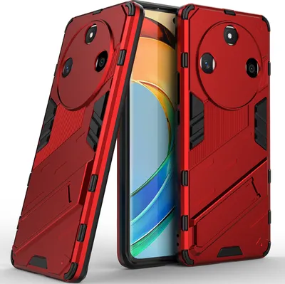 Produktbild von Armor Hülle für Honor X9b Hybrid PC TPU Bumper Stoßfestes Schutzhülle mit Standfunktion Rot
