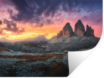 Produktbild von MuchoWow® Wandtattoo Wandsticker Wandaufkleber Felsen - Berg - Sonnenuntergang - Landschaft 80x60 cm Selbstklebend und Repositionierbar - Faltenfrei