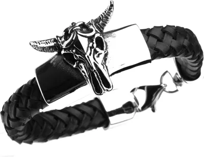 Produktbild von Leder Armband Geweih mit Edelstahl- Verschluss aus 316L