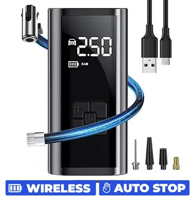 Compressore portatile per auto, pompa elettrica ad aria senza fili - TurboPump, Immagine generata dall'IA