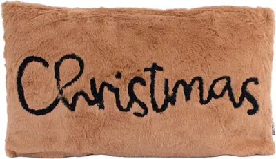 Produktbild von Deko Weihnachtskissen Christmas aus Plüsch braun 30x50cm