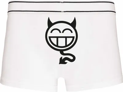 Produktbild von Boxershorts - Mann - Boxer-0023-man-white-h-S - weiß - S - hinten - TEUFELCHEN - lustiges Motiv - Spruch - Unterwäsche - Unterhose - Freizeit - lustig